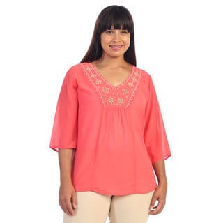 plus size coral blouse