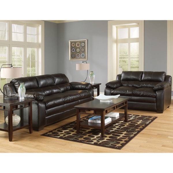 Art Van Maddox Espresso Sofa and Loveseat Set - Overstock Shopping