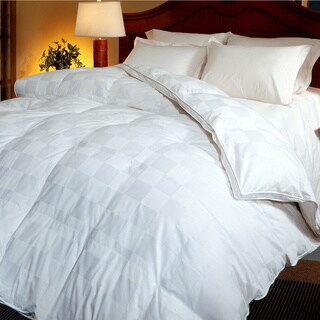 Hotel Grand Euro Check 550 Thread Count Hungarian White Goose Down Comforter