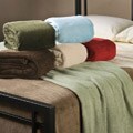 All Seasons Solid Microplush Knit Hem Edging Blanket