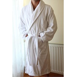 Authentic Hotel Spa Unisex White Turkish Cotton Terry Cloth Bathrobe