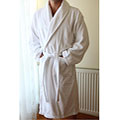 Authentic Hotel Spa Unisex White Turkish Cotton Terry Cloth Bathrobe