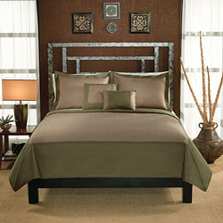 Barclay Sage Green and Tan Hotel 3-Piece Quilt Set