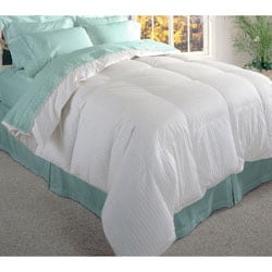 Damask Stripe 600 Thread Count Siberian White Down Comforter