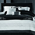 Florence Black/White Embroidered 12-piece Bed in a Bag with Sheet Set