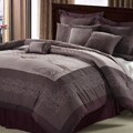 Florence Plum Embroidered 12-piece Bed in a Bag with Sheet Set