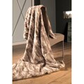 IBENA Natural Tan Mink Faux Fur Oversize Throw