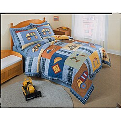 Construction Zone Applique Embellished 3-piece Quilt Set