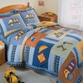 Construction Zone Applique Embellished 3-piece Quilt Set