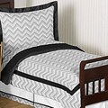 Sweet JoJo Designs Grey and Black Zig Zag 5-piece Toddler Bedding Set