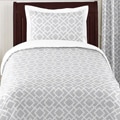 Sweet JoJo Designs Grey and White Diamond 4-piece Twin-size Bedding Set