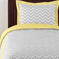 Sweet JoJo Designs Grey and Yellow Zig Zag 4-piece Twin-size Bedding Set