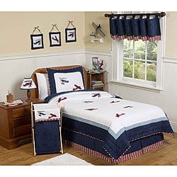Sweet JoJo Designs Red/ White/ Blue 4-piece Twin-size Comforter Set