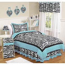 Sweet JoJo Designs Turquoise Funky Zebra 3-piece Full/ Queen-size Bedding Set