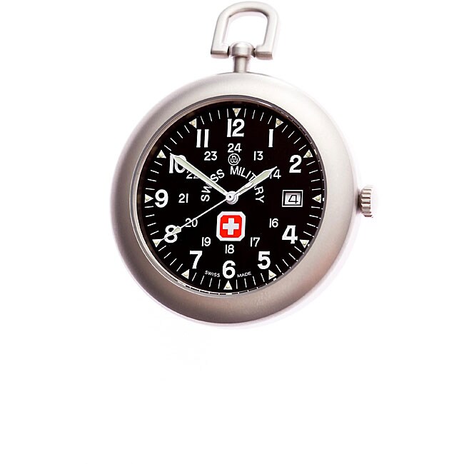 Swiss Military Men's Black Conquest Pocket Watch - Overstock ...