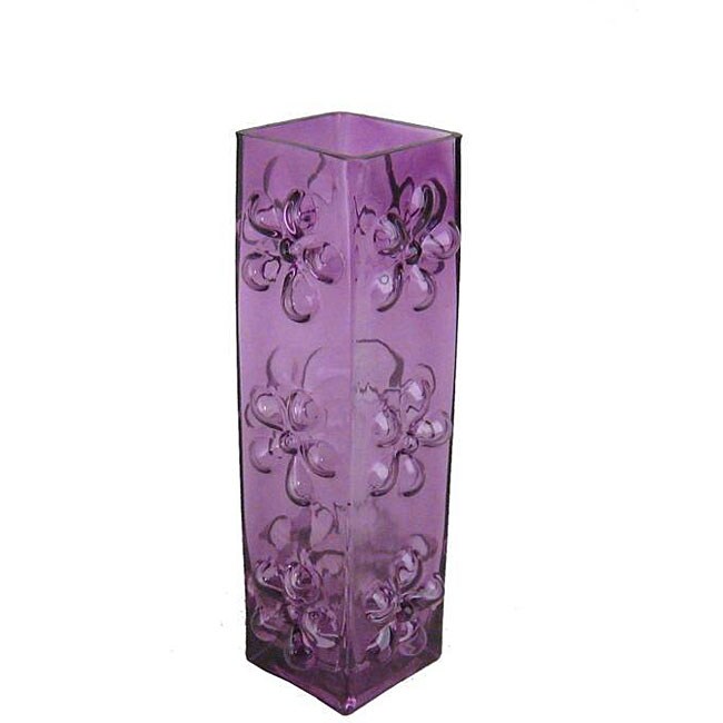 Tall Purple Glass Vase with Blownout Daisies Overstock™ Shopping