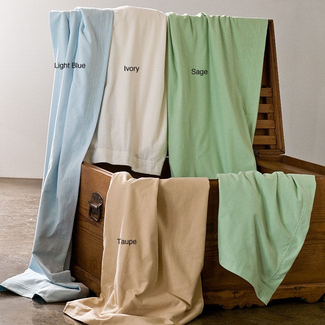 Lightweight Oversize Solid Supima Cotton Flannel Blanket Overstock