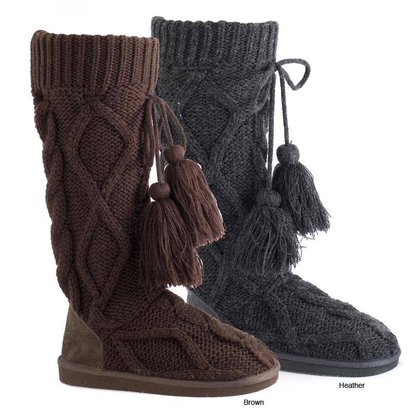 Muk Luks Women's Chunky Cable Knit Boots Overstock™ Shopping Great