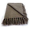 Liz Taupe Acrylic Mohair Throw