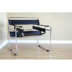 Marcel Black Leather Accent Chair