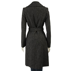 DKNY Women's Wool Boucle Herringbone Coat