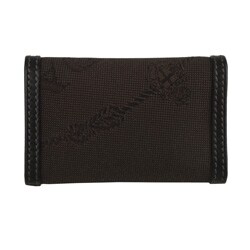 Prada Dark Brown Logo Jacquard Canvas Key Case