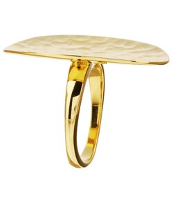 Sterling Essentials 14K Gold over Silver Hammered Ring