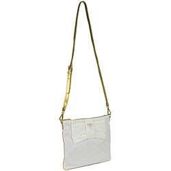 Prada 'Tessuto Fiocco' White/ Gold Messenger Bag