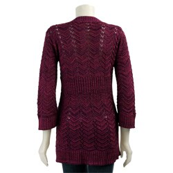 212NY Herringbone Pointelle Cardigan