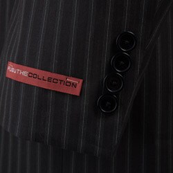 FUBU Men's Blue Stripe Peaked Lapel 4-button Suit