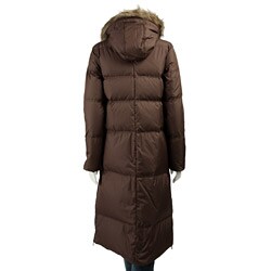 DKNY Women's Full-length Coat with Faux Fur Hood
