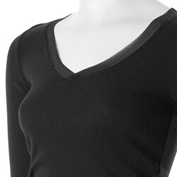 linQ Silk Trim Long-sleeve Fashion Top