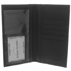 Boston Traveler Black Leather Checkbook Cover