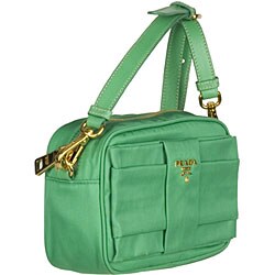 Prada Tessuto Fiocco Green Nylon Convertible Clutch