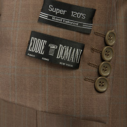 Eddie Domani Men's Light Brown Windowpane Suit