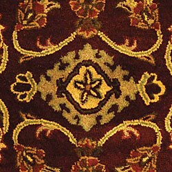 Handmade Taj Mahal Burgundy/ Gold Wool Rug (3' x 5')
