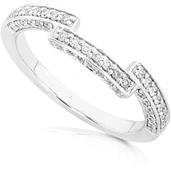 14k Gold 1/4ct TDW Round Diamond Curved Wedding Band