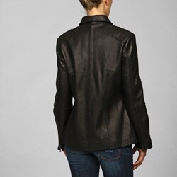 IZOD Women's Plus Size Scuba-style Leather Jacket