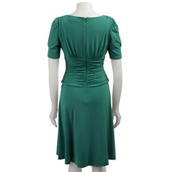 FINAL SALE Max & Cleo Women's Ruched V-neck Dress