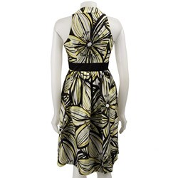 Max & Cleo Women's Citrus Floral Cowl-neck Dress
