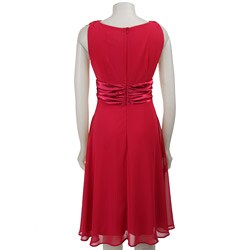 Connected Apparel Women's Chiffon V-neck Dress