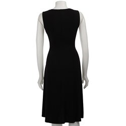 Connected Apparel Women's Satin Ribbon Detail Dress