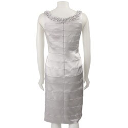 Cachet Women's Silver Beaded Neck Dress