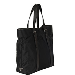 Prada 'Tessuto' Logo Jacquard Shopping Bag