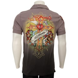 Ed Hardy Men's Grey Short-sleeve Cross Polo