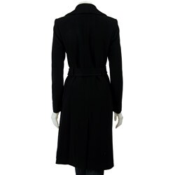 Cole Haan Wool Cashmere Asymmetrical Zip Belted Coat