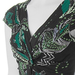Sangria Women's Knot Front Print Dress