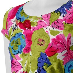 Brittany Black Junior's Stretch-knit Floral-print Top