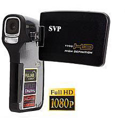 SVP T700 Black Full HD 1080p Digital Camcorder with 8GB SD Card