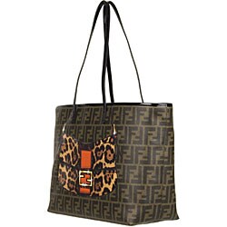 Fendi Timeless Tobacco Shopping Roll Tote